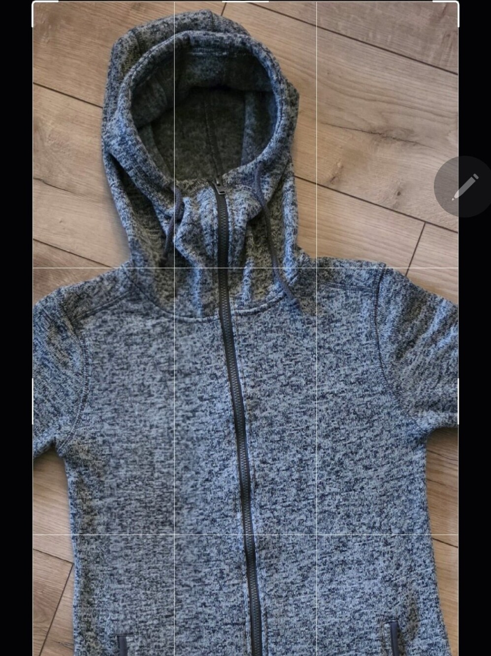 Roxy Women’s Full Zip Hooded Sweater Jacket Large Grey Black Marled - Size Large